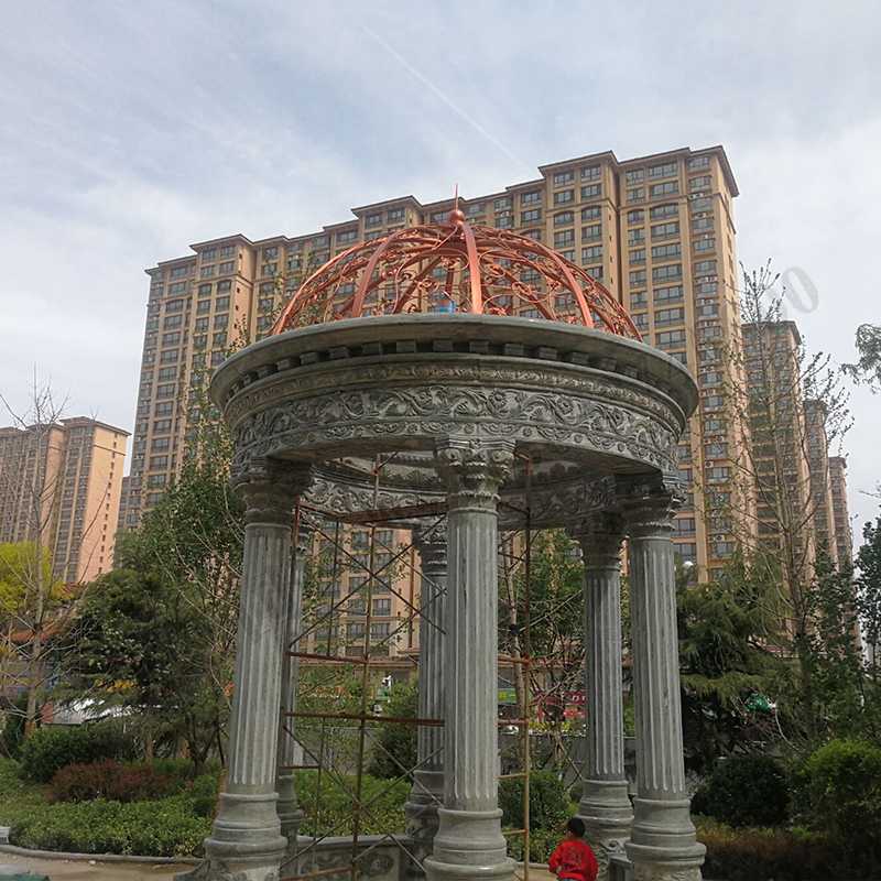 歐式景觀亭子，小區(qū)石雕涼亭，大理石石材亭子