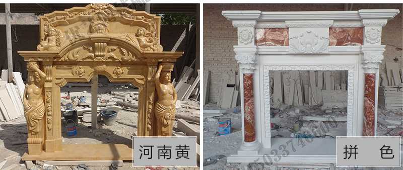 石雕壁爐架款式，定制石雕壁爐架，石雕壁爐架廠家