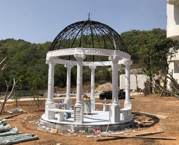 景觀雕塑定制，石雕涼亭廠家